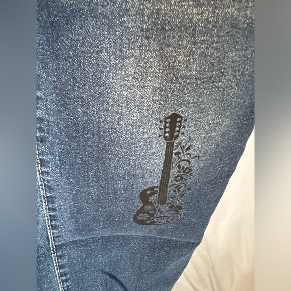 Women's Blue Jeans with Red Heart Accents - Picture 8 of 10